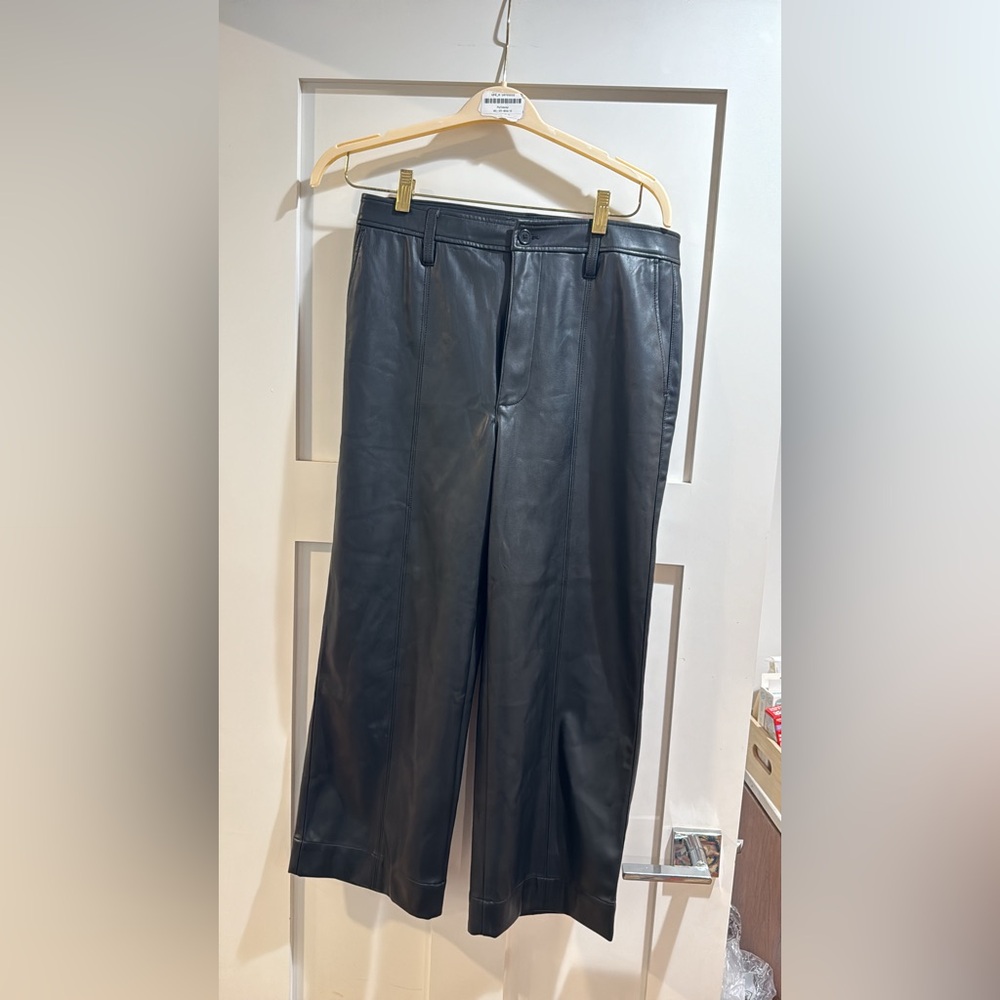 Madewell Vegan Leather high waist wide leg pants